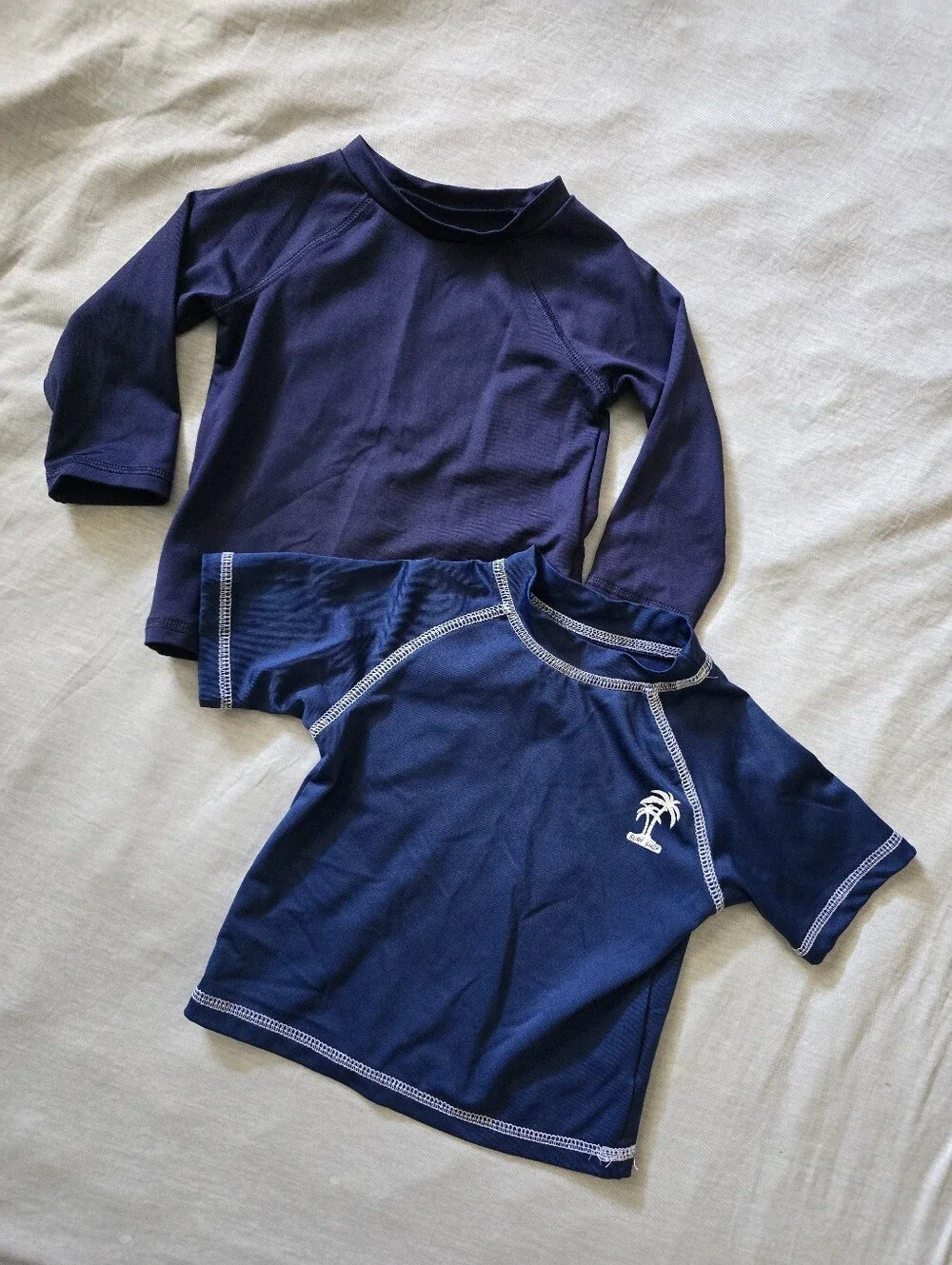Baby Navy Blue Rash Guard Tops - Short & Long Sleeve - Size 12M